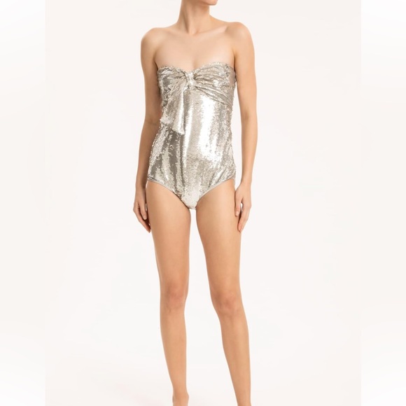 ADRIANA DEGREAS
Sequins Strapless Swimsuit/Top With Bow - Picture 2 of 10